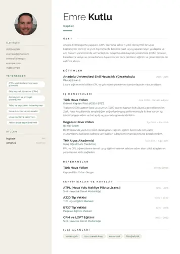 Kaptan Cv Örnekleri cv indir